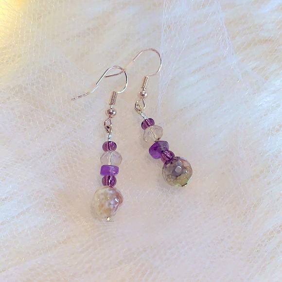 New Beautifully Handcrafted Beaded Dangle Earrings w/Natural Healing Properties - Picture 4 of 13